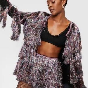 Nasty Gal Metallic Fringe Jacket - Perfect for Eras Concert!